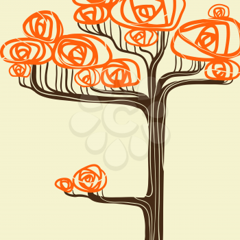 Beautiful autumn tree for your design. Vector illustration.