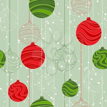 Retro elements for design Christmas balls seamless texture.
