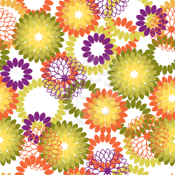 Seamless pattern with abstract flowers. Vector illustration