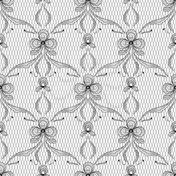 Old lace background, ornamental flowers. Vector texture