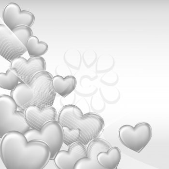Stylish beautiful valentine day heart background. Vector.