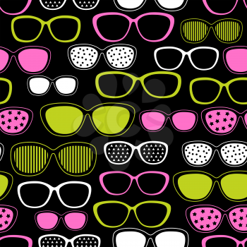 Glasses and sunglasses seamless pattern.