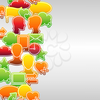 Social media network icon set seamless texture.
