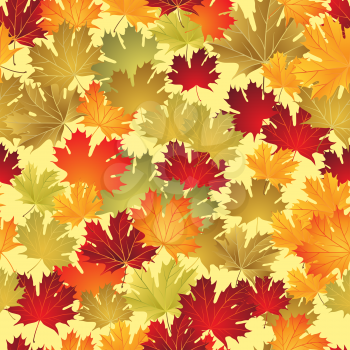 EPS10 Autumn leaves seamless background. Vector illustration.