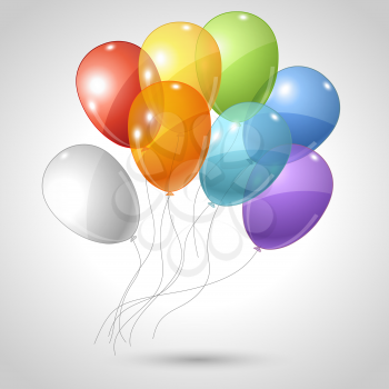 Stylish background with flying balloons. Vector eps 10.