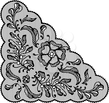 Vintage lace element ornamental flowers. Vector texture.