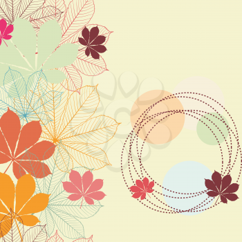Seamless background with falling autumn leaves in a retro style.