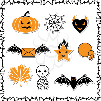 Set of cute vector Halloween icons for your design.