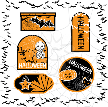 Halloween sale tags isolated. Vector bubbles for you design.