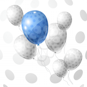 Stylish background with color flying balloons. Picture was made in eps 10 with gradients and transparency.