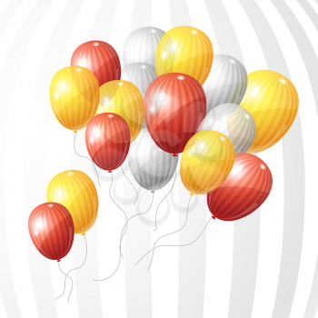 Stylish background with color flying balloons. Vector eps 10.
