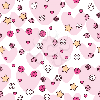 Seamless pattern with doodle. Vector kawaii illustration