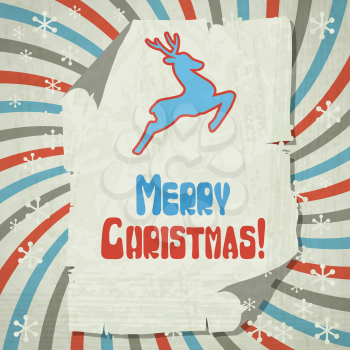 Vector Christmas background with jumping stylized deer. Picture was made in eps 10 with gradients and transparency.