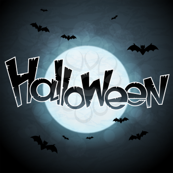 EPS 10 Halloween background with moon and bats.