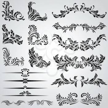 Calligraphic design elements and page decoration vintage frames.