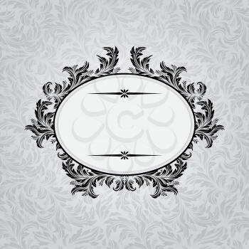 Retro background with vintage calligraphic ornate frame.