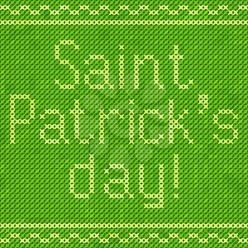 Saint Patrick's day embroidery cross-stitch greeting card.