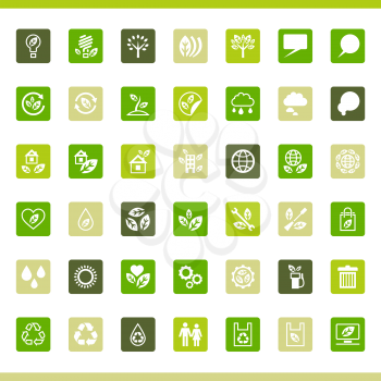Collection of eco web icons.