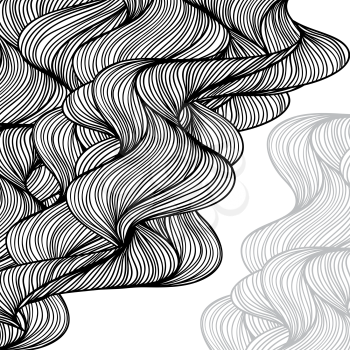Abstract hand drawn waves background.