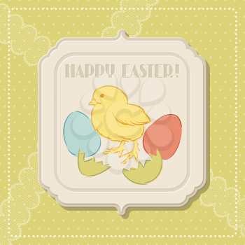 Happy Easter retro greeting card.