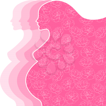 Background with silhouette of pregnant woman.