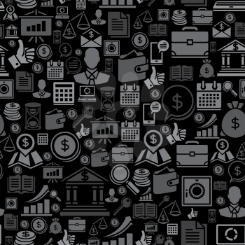 Seamless pattern of the business icons.
