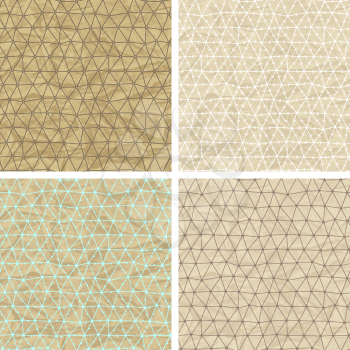 Seamless lace patterns on old paper texture.