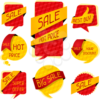 Sale speech bubbles and banners.