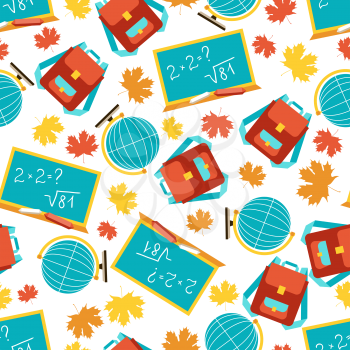 Seamless pattern with school icons.
