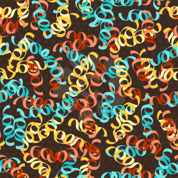 Happy Birthday party seamless pattern with serpentine.