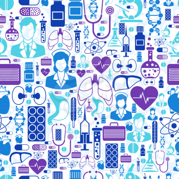 Medical and health care seamless pattern.