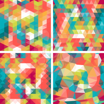 Seamless triangle patterns in retro style.