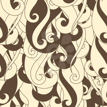 Seamless pattern hair curls and waves.