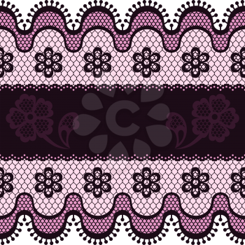 Old lace border abstract ornament. Vector texture.