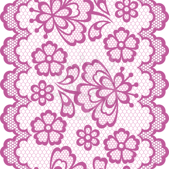 Old lace border abstract ornament. Vector texture.