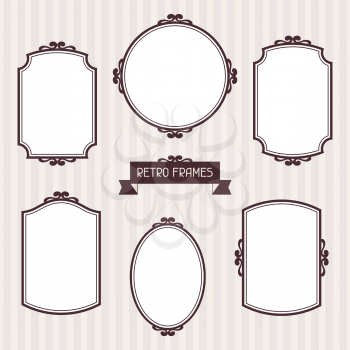Collection of frames in retro style.