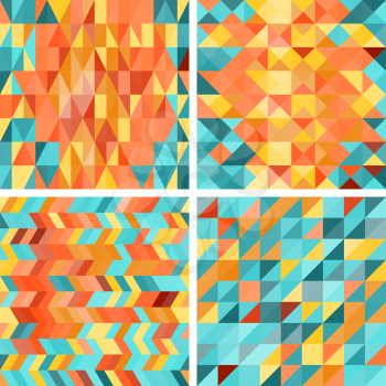 Seamless colorfull geometric patterns in retro style.