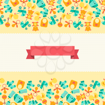 Seamless pattern with newborn baby icons.