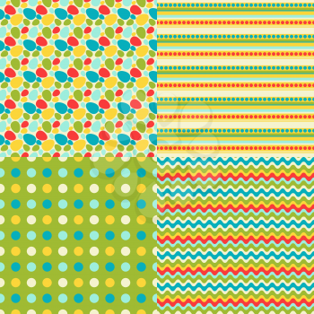 Happy Easter set of seamless patterns.