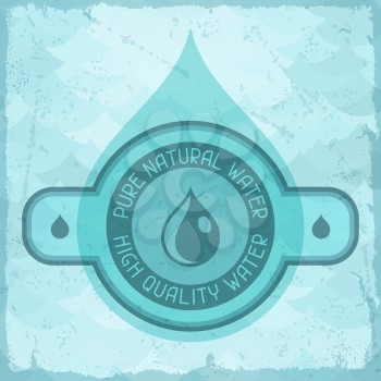 Pure natural water background in retro style.