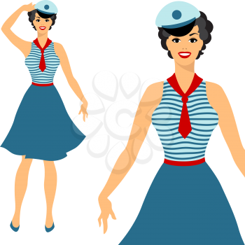 Beautiful pin up sailor girl 1950s style.