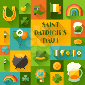 Saint Patrick's Day background in flat design style.