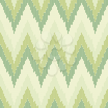 Zigzag pattern in green color. Seamless texture.