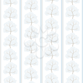 Winter trees seamless pattern (Abstract season background).