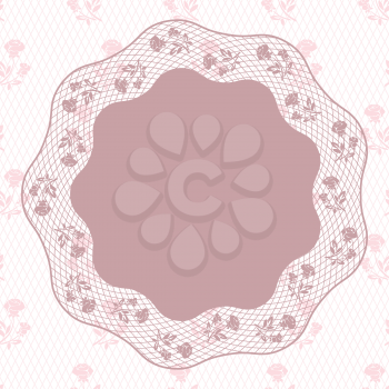 Vintage lace background ornamental flowers. Vector card.