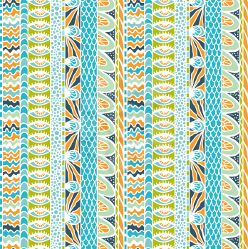 Colorful ethnicity ornament vector seamless pattern.