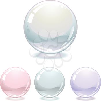 Pearls collection isolated on white. Vector illustration.