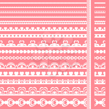 Set of hand drawn lace paper punch borders.
