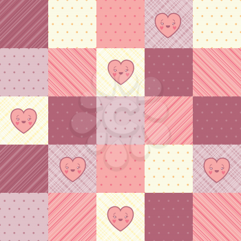 Retro background of vintage design with hearts.