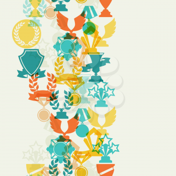 Seamless pattern with trophy and awards.